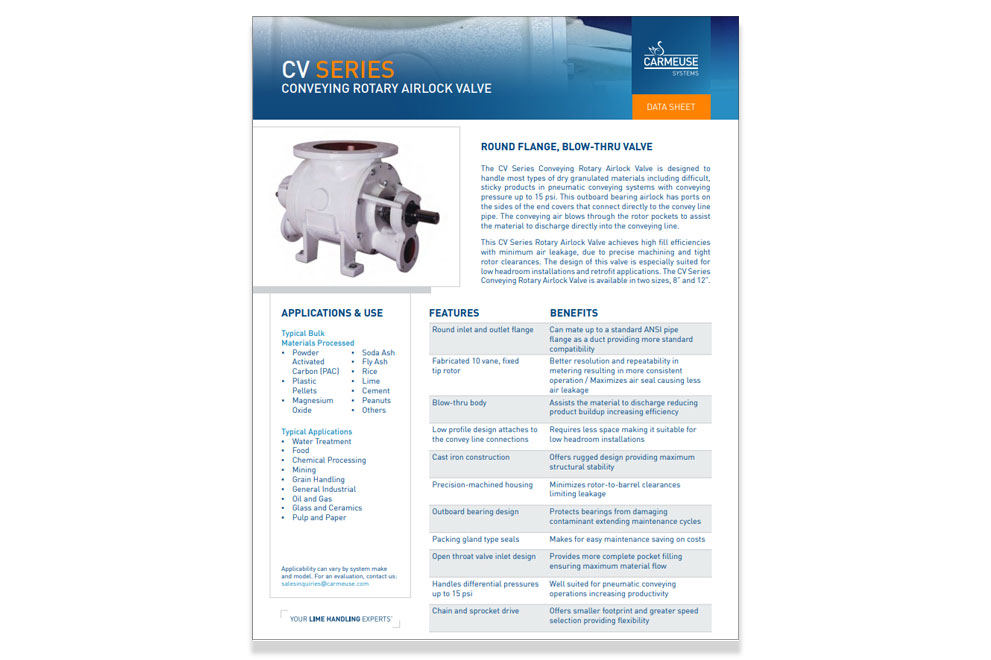 CV Series Conveying Rotary Airlock Valve