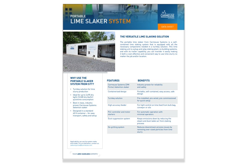 Portable Lime Slaker System Brochure